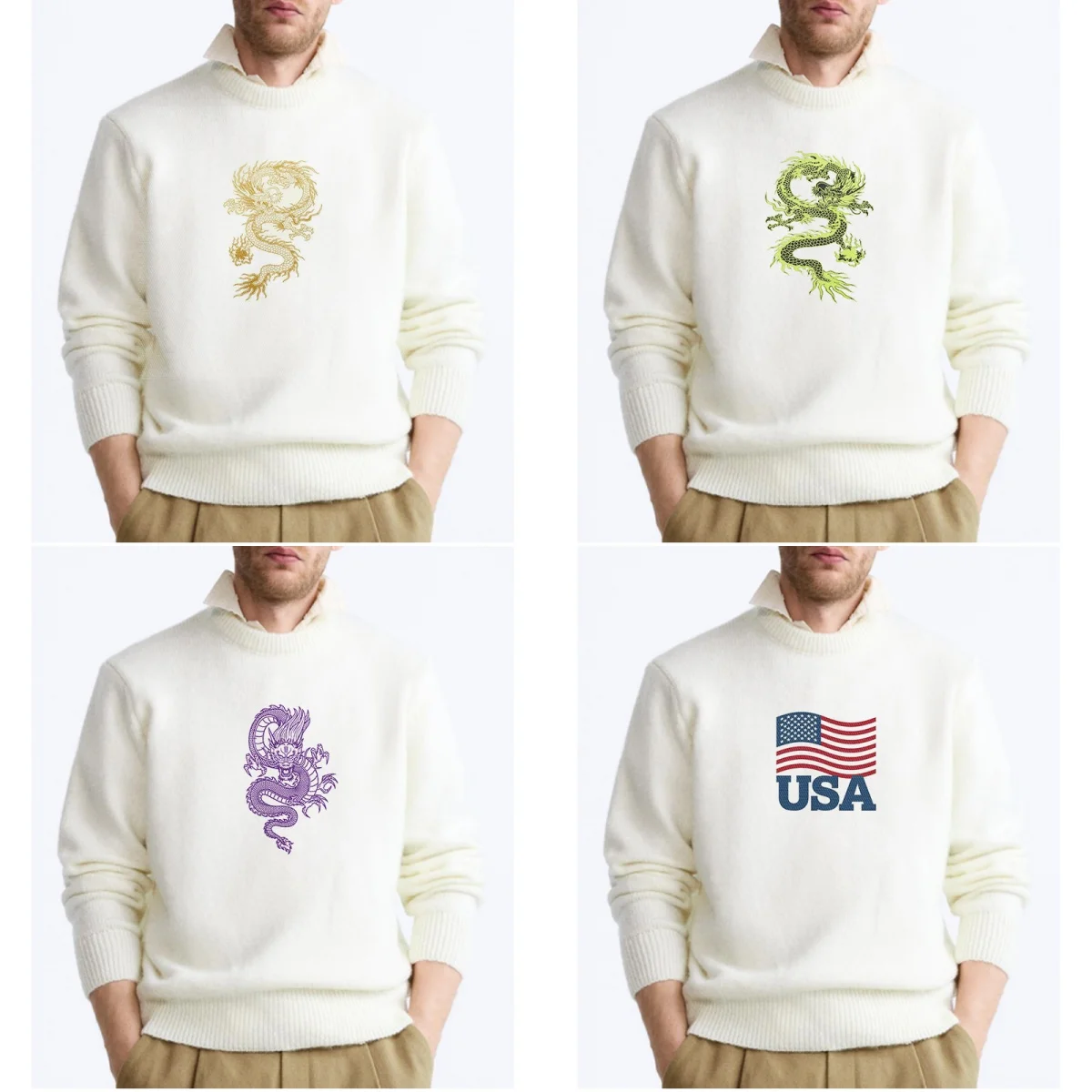 

Новый китайский пуловер большого размера Dragon Lazy Y2k Harajuku в стиле ретро в стиле хип-хоп, вязаный пуловер, повседневный уличный мужской осенне-зимний свитер