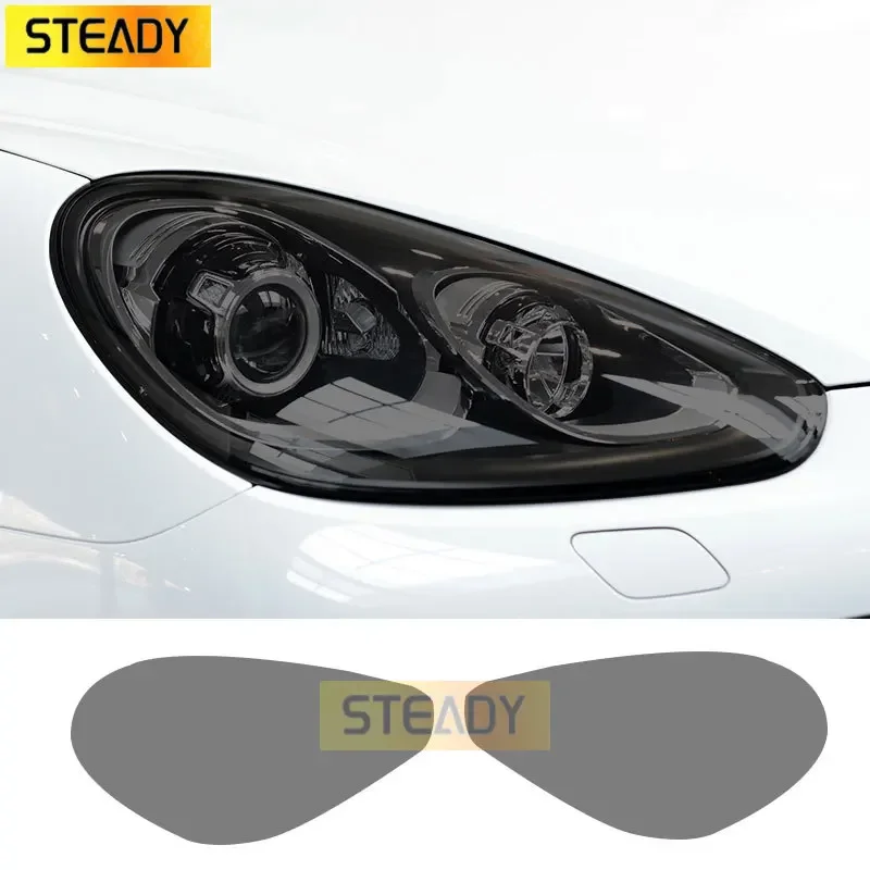 

Car Headlight Protective Film Taillight Light Transparent Smoked Black TPU Sticker For Porsche Cayenne 2015 2016 2017 Turbo 958