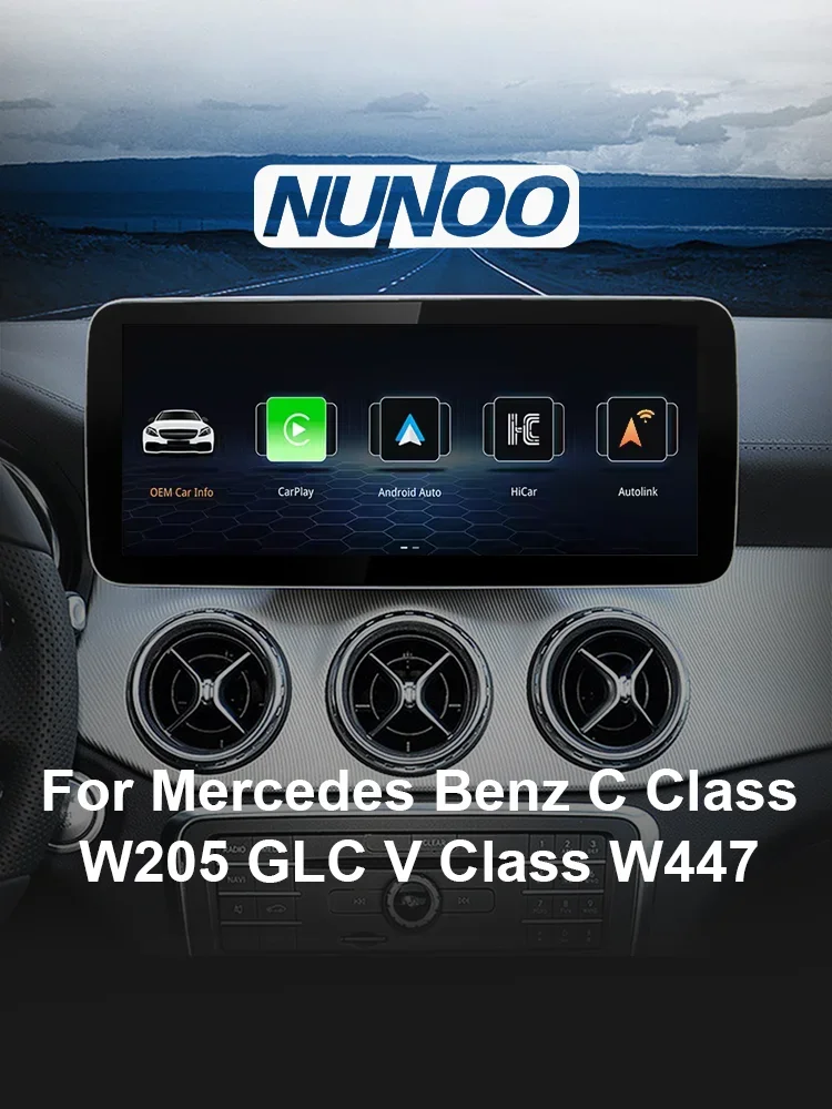 Draadloze Carplay Scherm Voor Mercedes C Klasse W205 GLC X253 C180 C200 300 350 2015-2018 Auto multimedia Speler Android Auto Radio - afbeelding 2