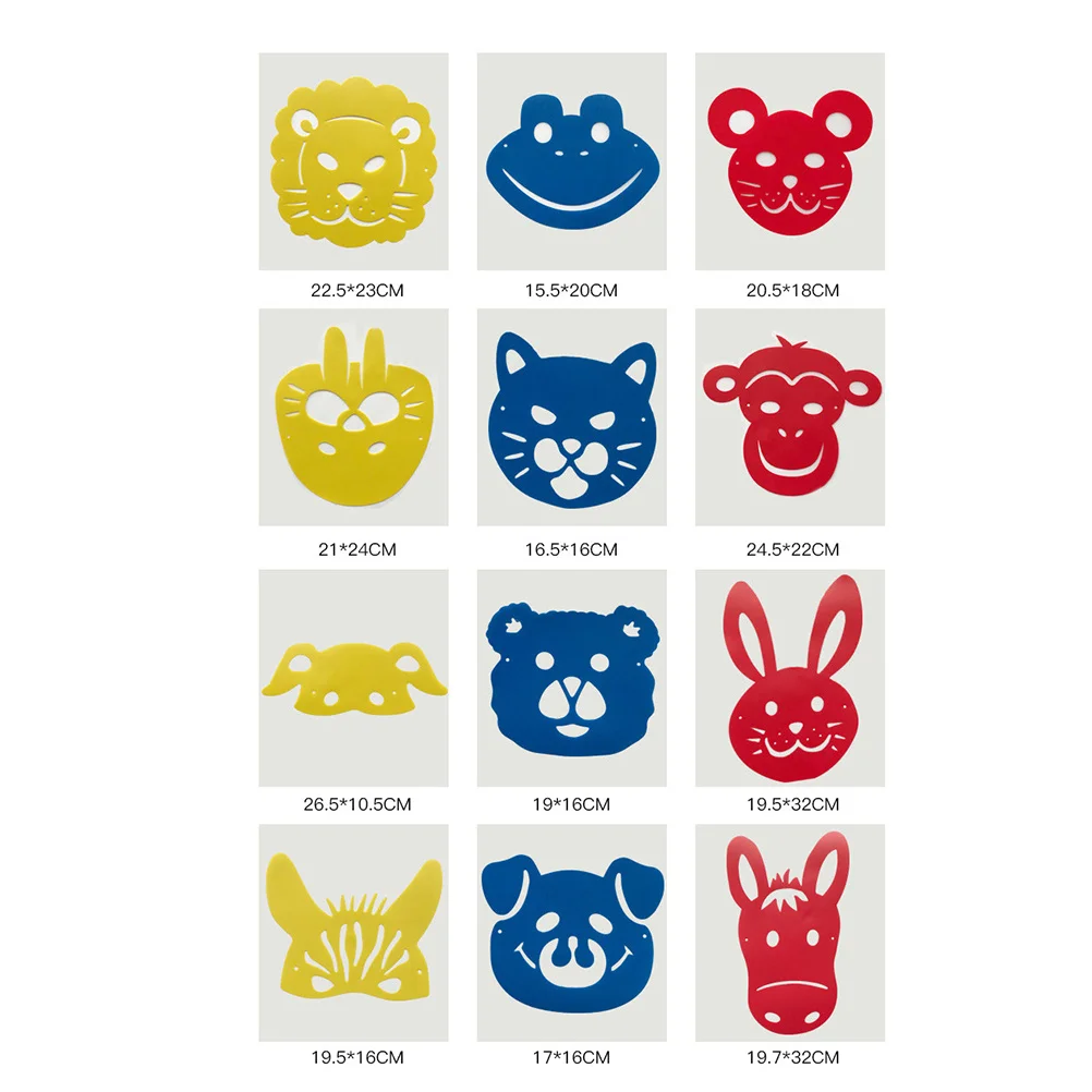 1 مجموعة قوالب اللوحة الكرتون الحيوان متعدد نمط الجوف الملونة رسم الإستنسل DIY بها بنفسك الاطفال الحرف أدوات الرسم الخيال #6