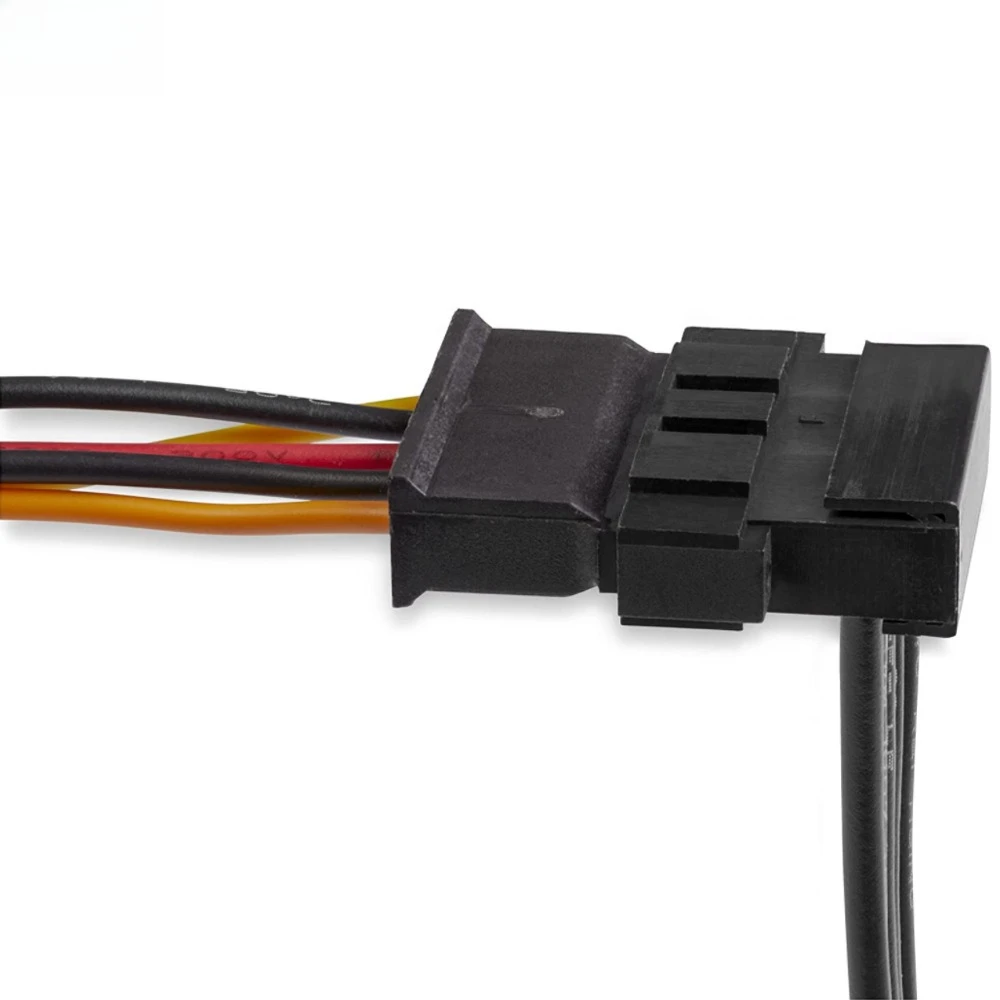 SATA 15P หญิงสีดํา 20AWG One จุดห้าพอร์ตอนุกรม SATA Hard Disk Power ขยายสายความยาวอุปกรณ์เสริม 0.5M 1M