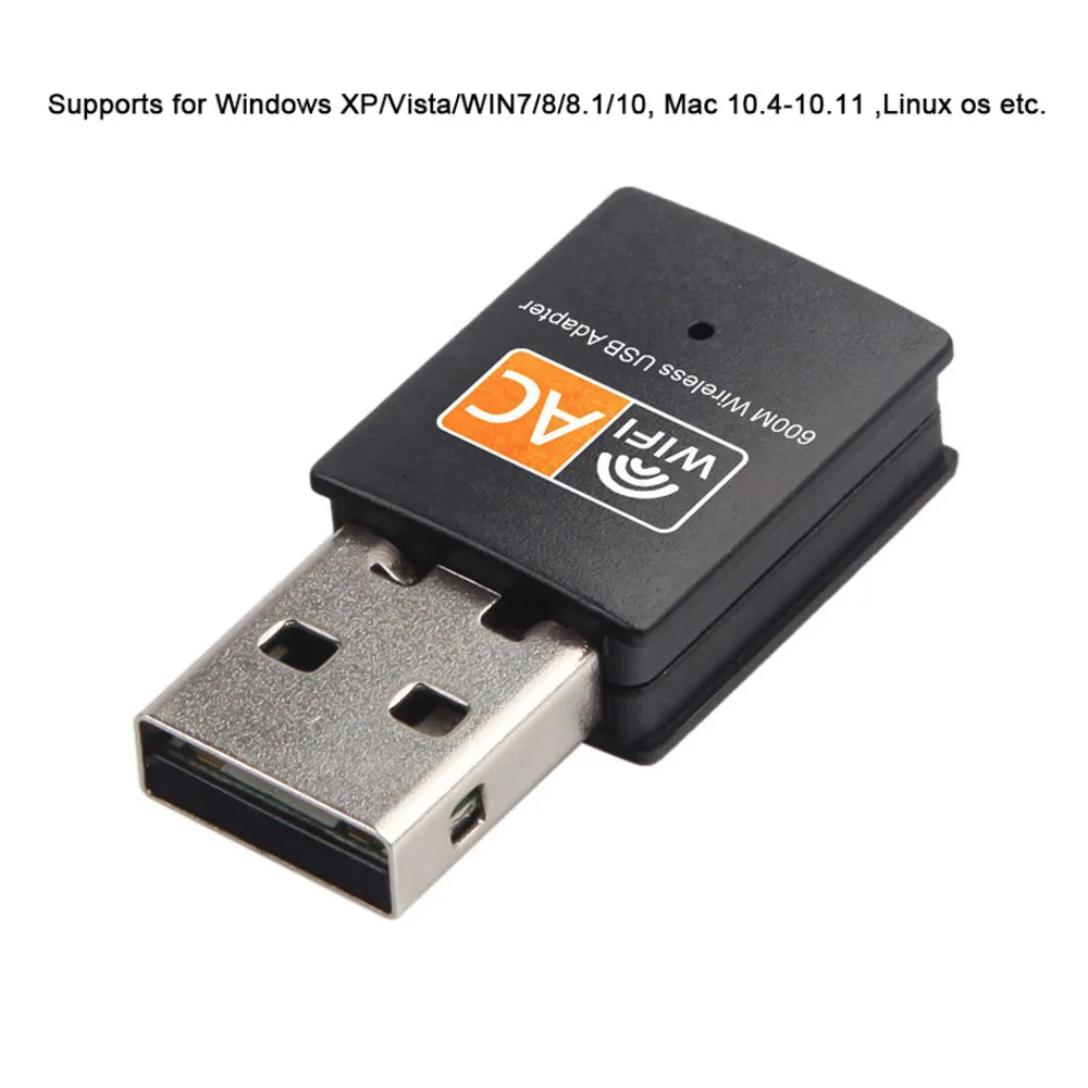600 Mbps 2.4GHz + 5GHz ثنائي النطاق USB واي فاي محول بطاقة الشبكة اللاسلكية USB واي فاي محول واي فاي واي فاي دونغل بطاقة الشبكة