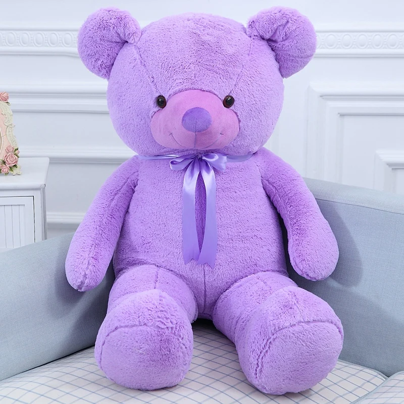 100/120CM Purple Lavender Teddy Toy Big Bear Action Figure Doll Lasso Prop Grab Machine Doll Valentine's Day Gift For Girlfriend