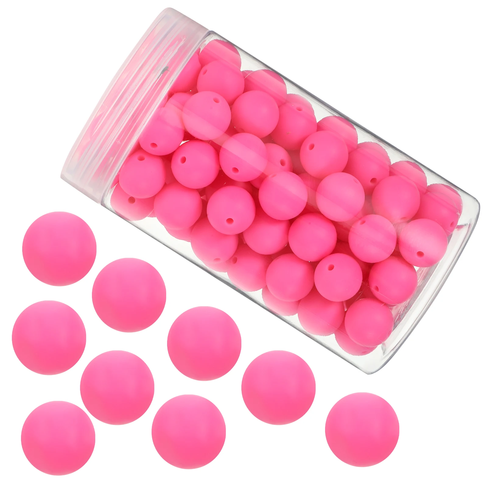 

105pcs Round Silicone Beads White Color Jewelry Making Supplies Bulk Kit for Bracelets Keychains Pendents Gifts
