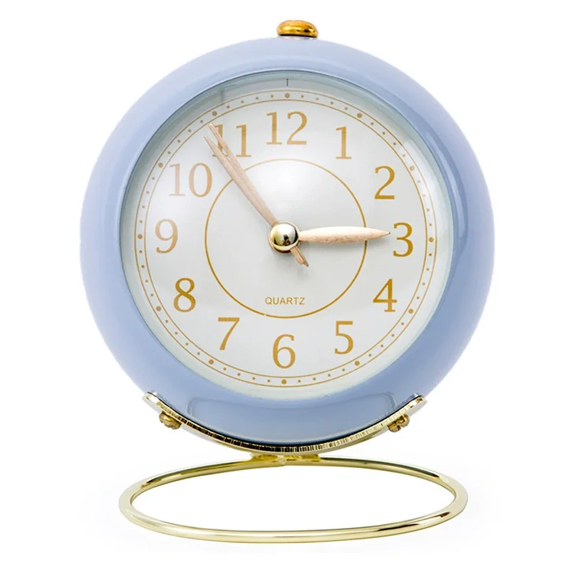 

4inch Desk Alarm Clock Creative Children's Bedroom Electric Clock Cute Primary School Students Night Light Silent Clock