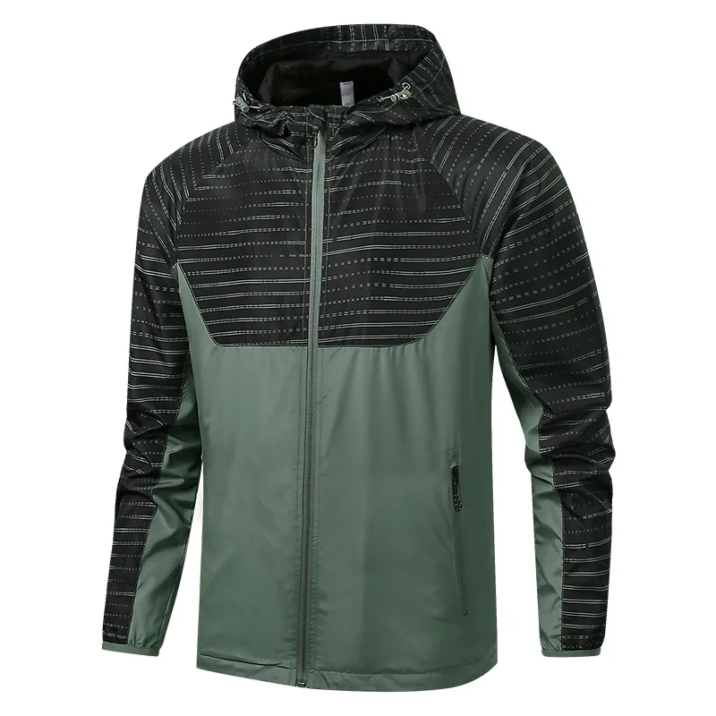 

Spring Autumn Men's Outdoor Windproof Jacket Loose Casual Hooded Sports Windbreaker Breathable Waterproof Jacket For Running