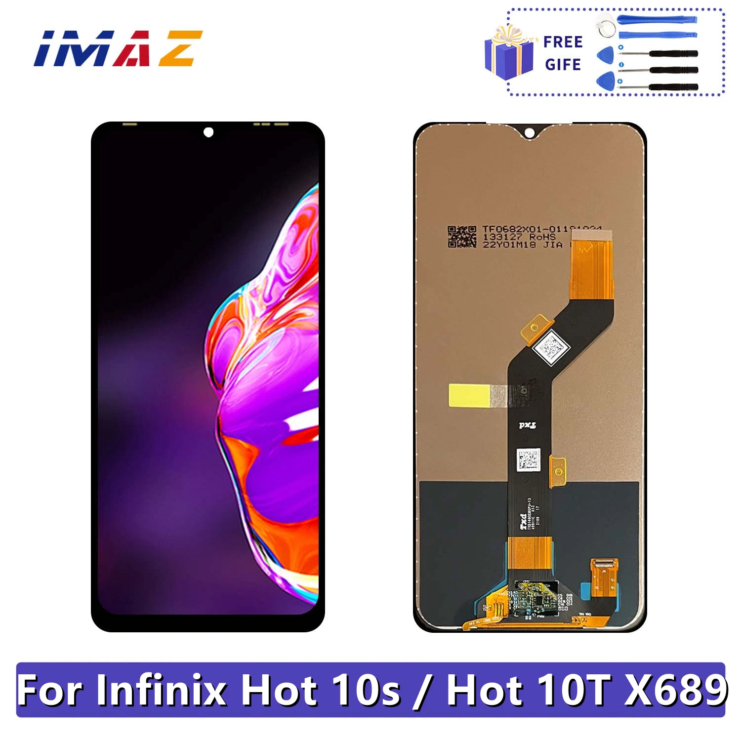 

6.82" For Infinix Hot 10S/10T X689 LCD Display Touch Screen Digitizer Assembly Hot 10T X689C X689B LCD Repair Replacement Parts