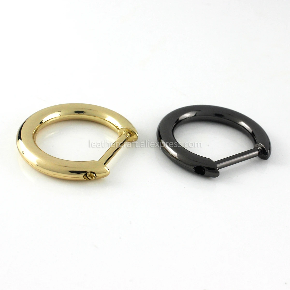 1pcs 20mm Metal Detachable open screw O-ring buckle shackle clasp for Leather Craft Bag strap belt handle shoulder webbing