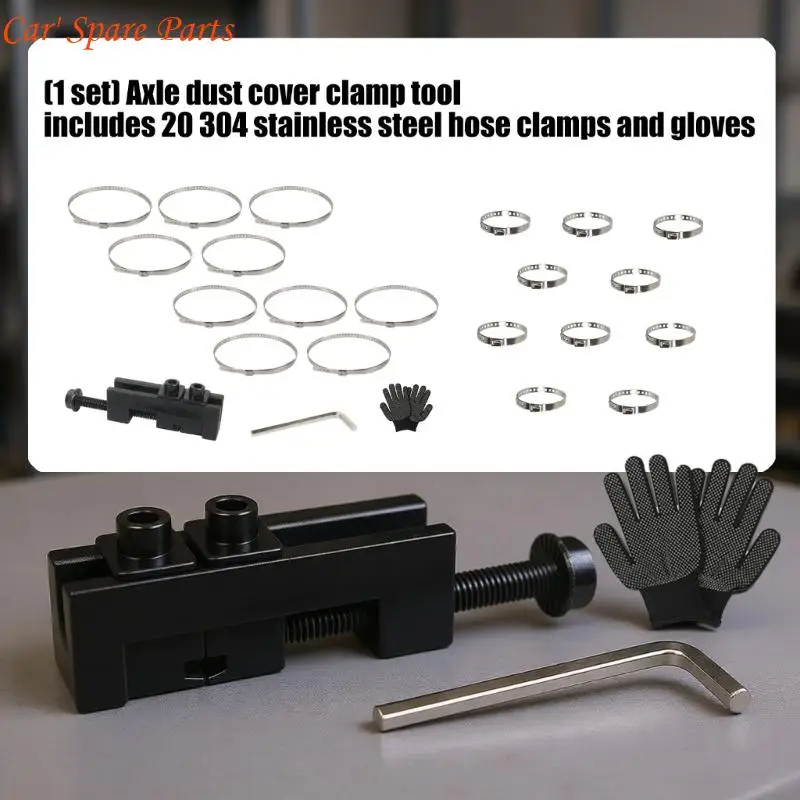 Y4UA Repairing Tools Drive Shaft CV Boot Clamp Removal Tool Metal Drive Shaft Clamping Tool with Wrench Hose Clamp & Gloves