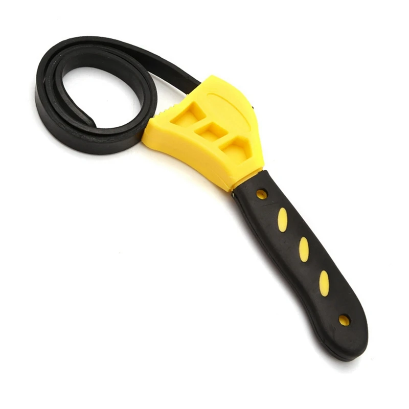 

1 PCS 6 Inch Multifunctional Belt Wrench Adjustable Oil Filter Bottle Opener Auto Repair Filter Dual-Purpose Wrench Yellow