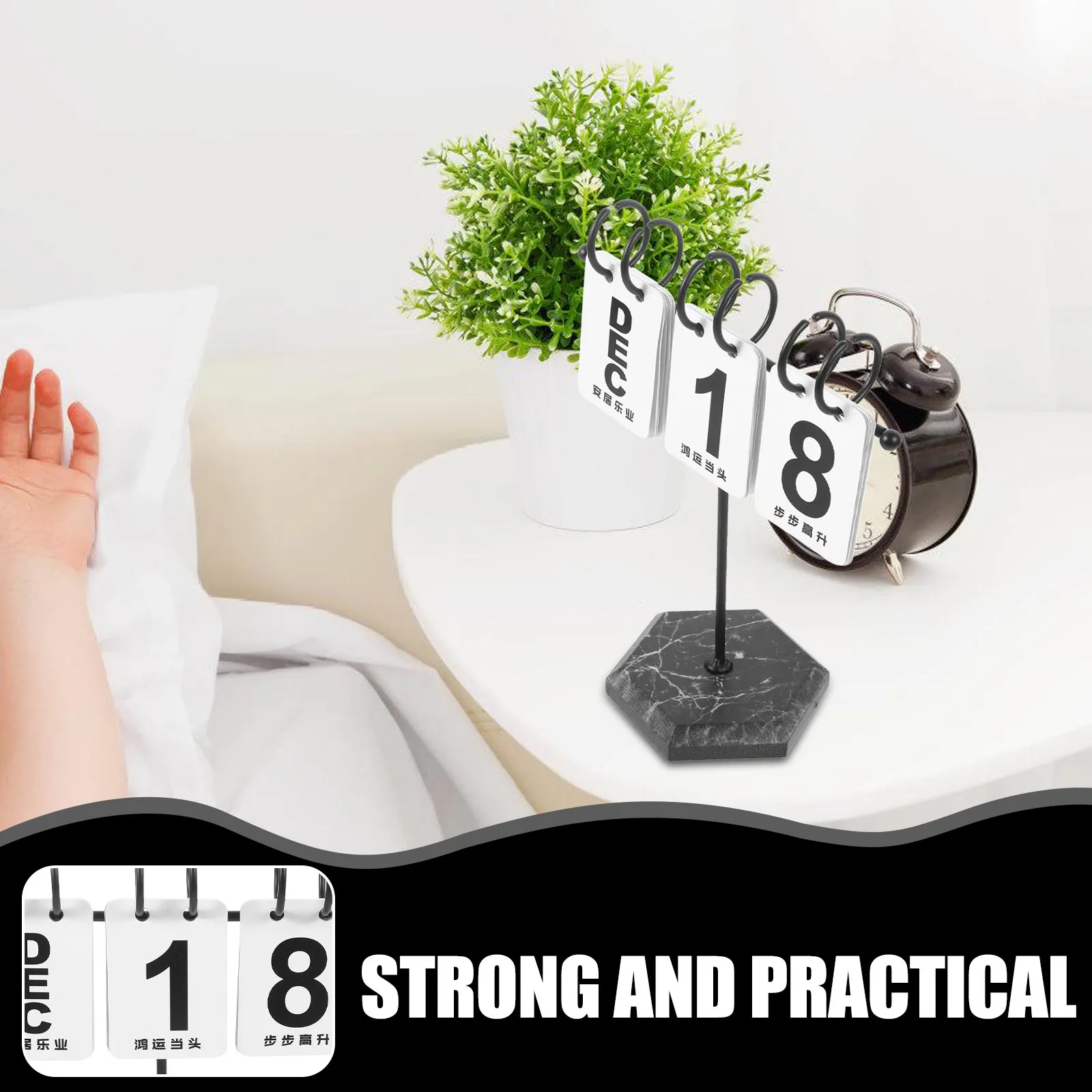 

Вечный настольный календарь-перевертыш, многоразовый, в деревенском стиле, креативное украшение для стола, для офиса, дома, школы