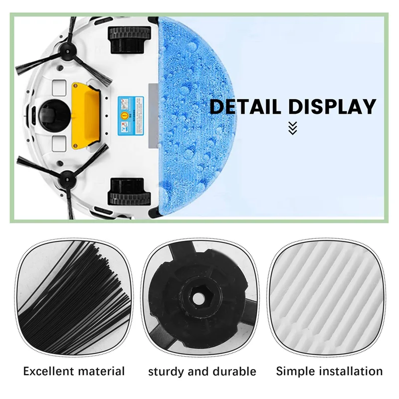 Baay 6x escova lateral + 5x filtro para lidl silvercrest ssr 3000 a1 aspirador de pó robótico acessórios substituição aspirador