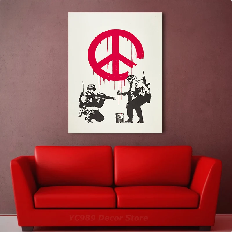 

Banksy Graffiti Canvas Painting Street Art Poster and Prints Wall Art Canvas Pictures for Living Room Home Decoration Cuadros