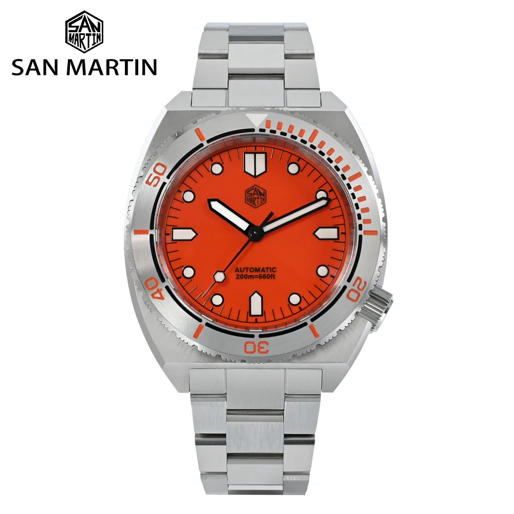 

San Martin New 40mm Diving Watch YN55 Watch For Men Luxury Sports Automatic Mechanical Stainless Steel Bezel BGW-9 20 ATM Lum