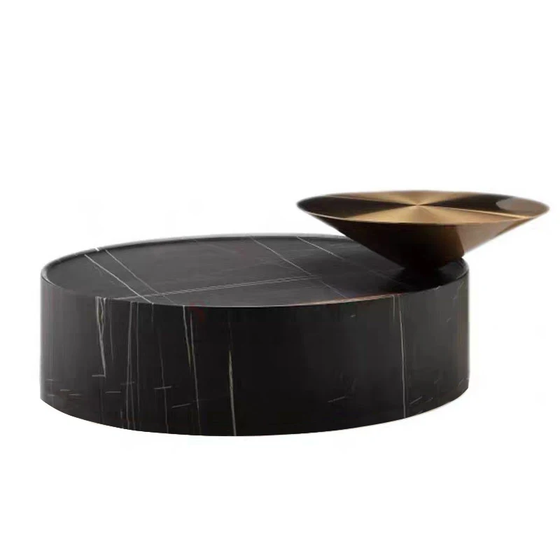 

Light Luxury Living Room Furniture Creative Solid Wood Round Coffee Table Tea Table