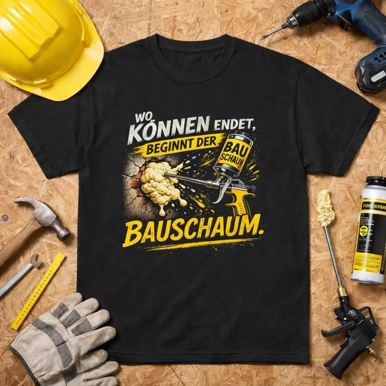 Funny Construction Foam Slogan Craftsman T Shirt Worker Bricklayer Casual for DIY Enthusiast vintage Washed graphic Slightly