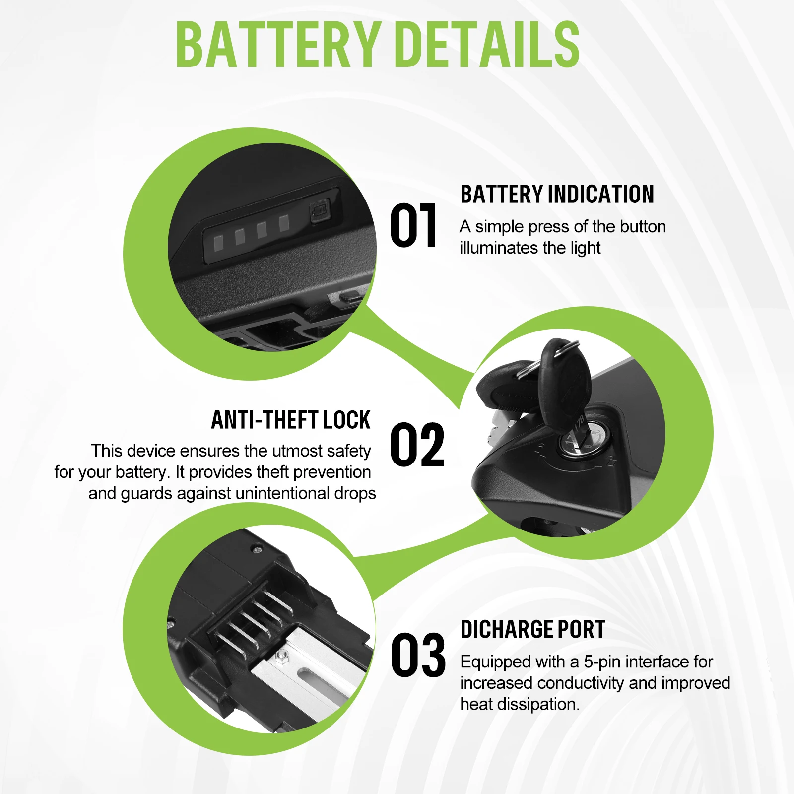 EBike Battery 48V 52V 36V Hailong 30A BMS Electric Bicycle Downtube Lithium Battery Pack For 1500W 1000W 750W 500W 250W Motor