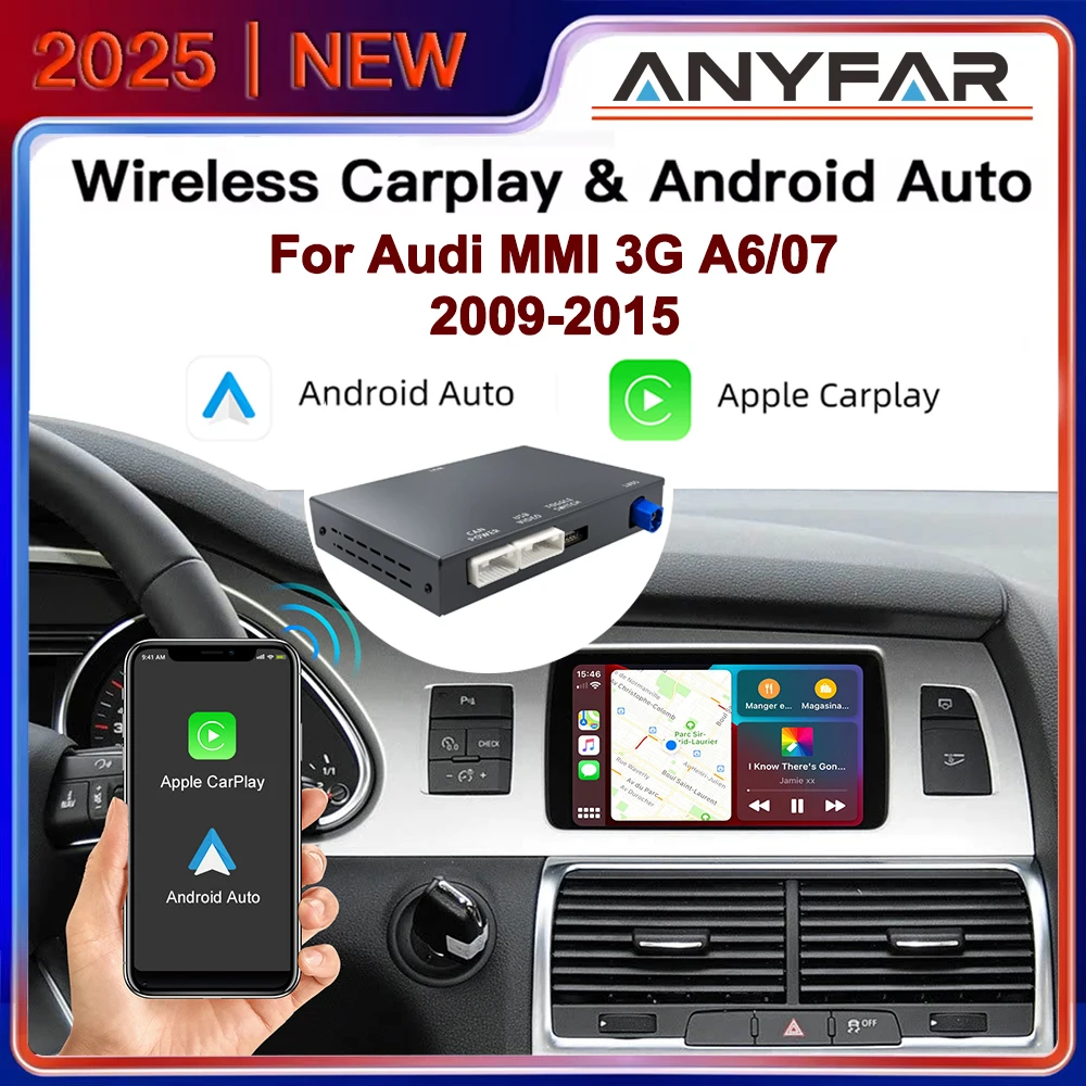 Wireless CarPlay Android Auto for Audi A6, Q7 2009-2015 6.5'/7' Screen, MMI 3G with CarPlay & Android Auto Retrofit Kit
