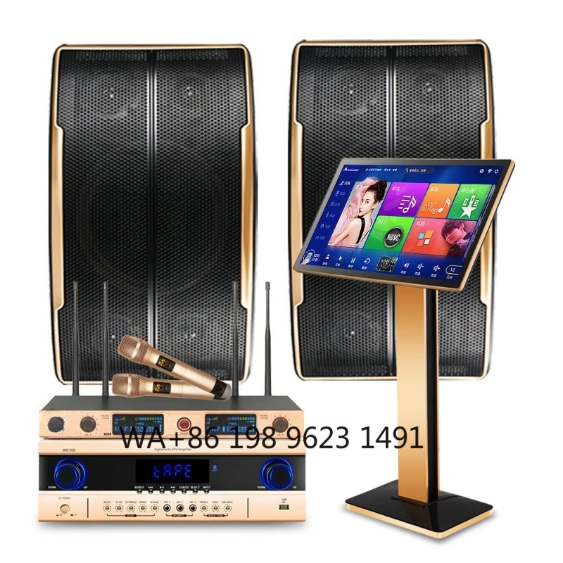 

21.5 Inch Touch Screen Karaoke Machine 6T Storage Amplifier Wireless Mic Professional KTV Set