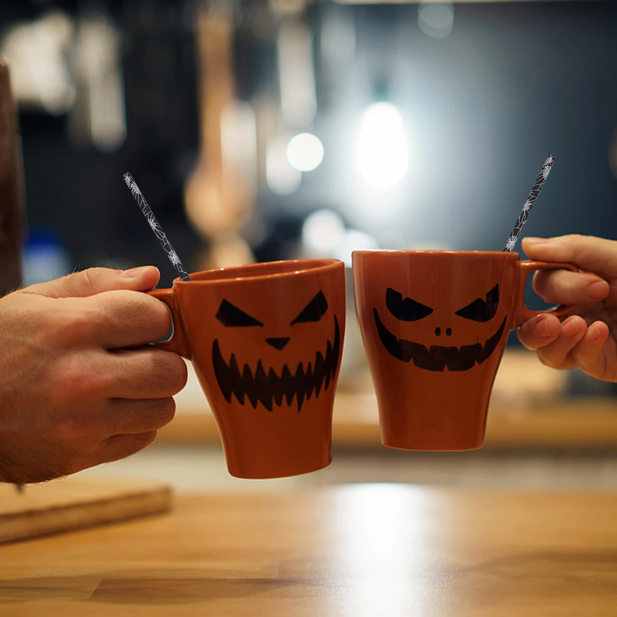 

50 pcs Spider Pattern Straws Eco Friendly Paper Thick Halloween Party Drinking Ghost Festival Kids Disposable Straws