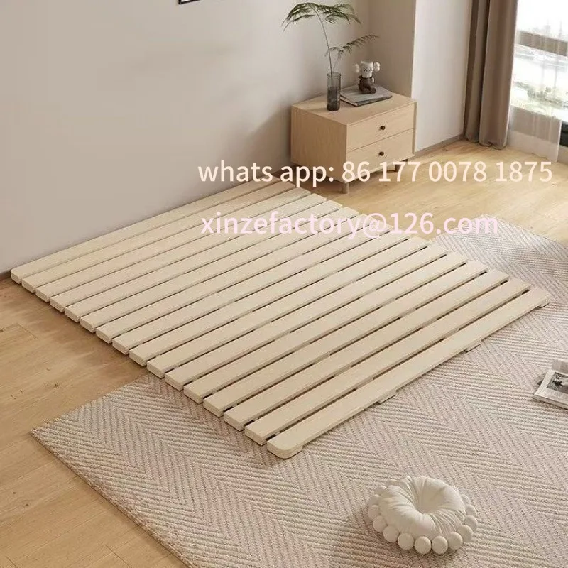 Customizable Bedroom Solid Wood Tatami Thickened Waist Bed Frame Folding Bed Board Breathable Shelf Moisture-proof Skeleton