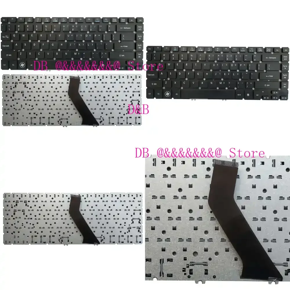 Teclado para laptop sem moldura, compatível com modelos ASPIRE V5-431, V5-431G, V5-471, V5-471G, V5-471-6876, V5-471-6485, M3-481, R7-471, MS2360