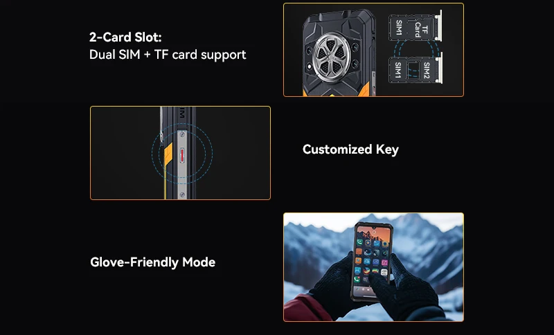 Rugged Smartphone Cubot Kingkong Power 5, Android 15, 16GB RAM (6+10), 128GB ROM, 6.88' 120Hz Screen, 15300mAh Battery, MTK G100