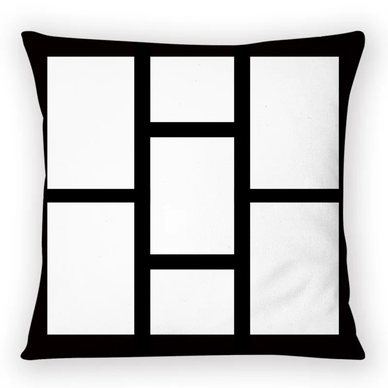 Fashionable black and white plaid pillowcase cat paw letter print pillowcase sofa cushion cover home bedroom room decoration