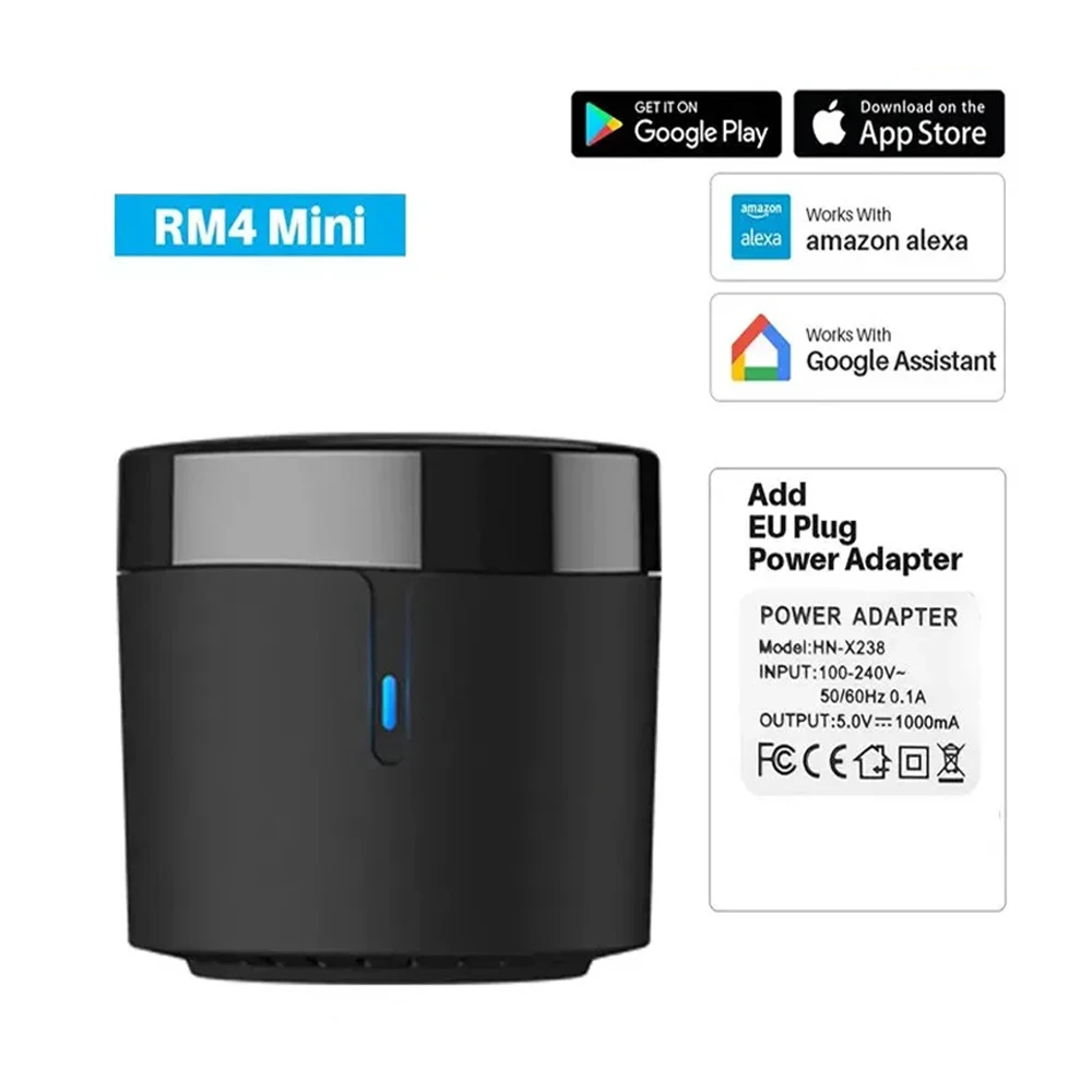 Broadlink RM4 IR Remote Control Pintar Universal Mini Inframerah Suara Rumah Remote Kontrol Cerdas Bekerja dengan Google Home Aleax
