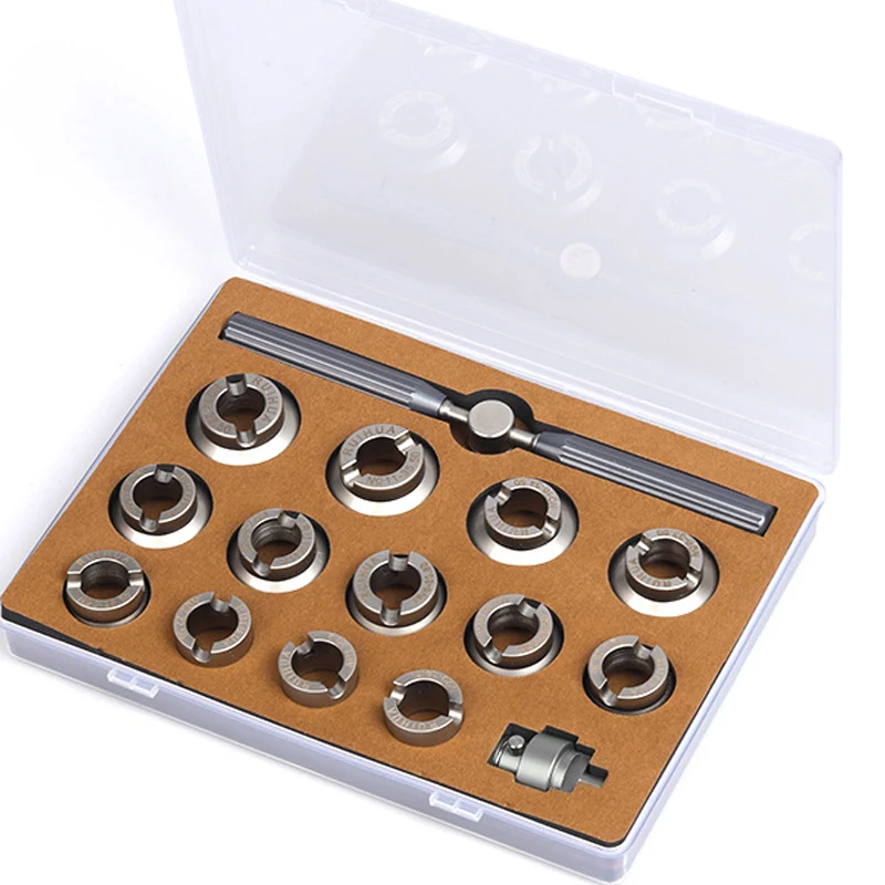 13 unids/set caja de reloj de aleación abridor trasero cubierta ranurada impermeable adecuada para herramienta removedora de relojes Rolex 18,5mm-36,5mm