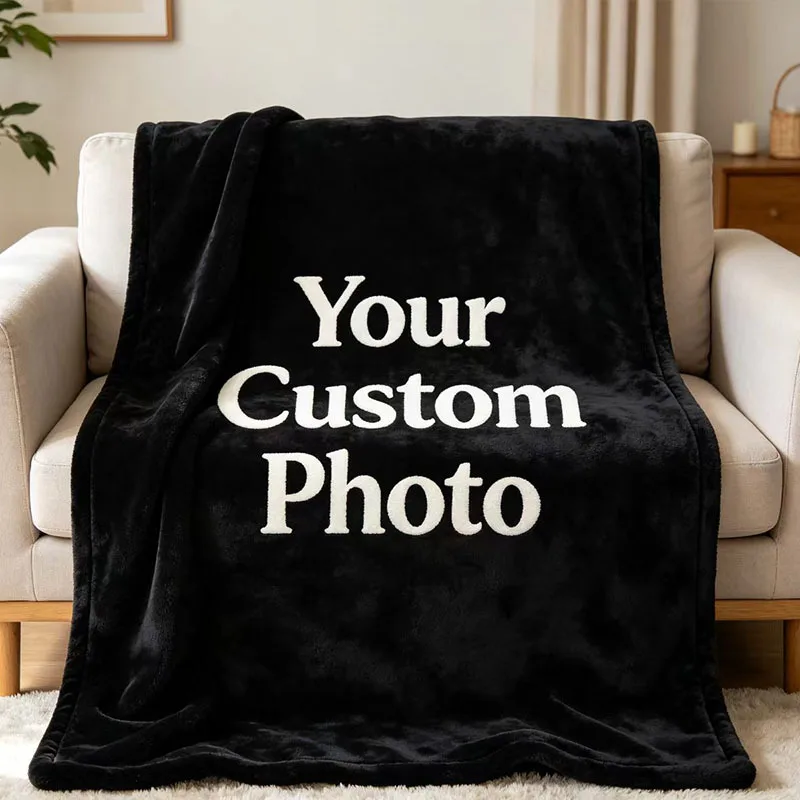 Personalized Custom Flannel  Customized Photo Image  Soft Cozy For Beds Sofa Camping Gift  Home