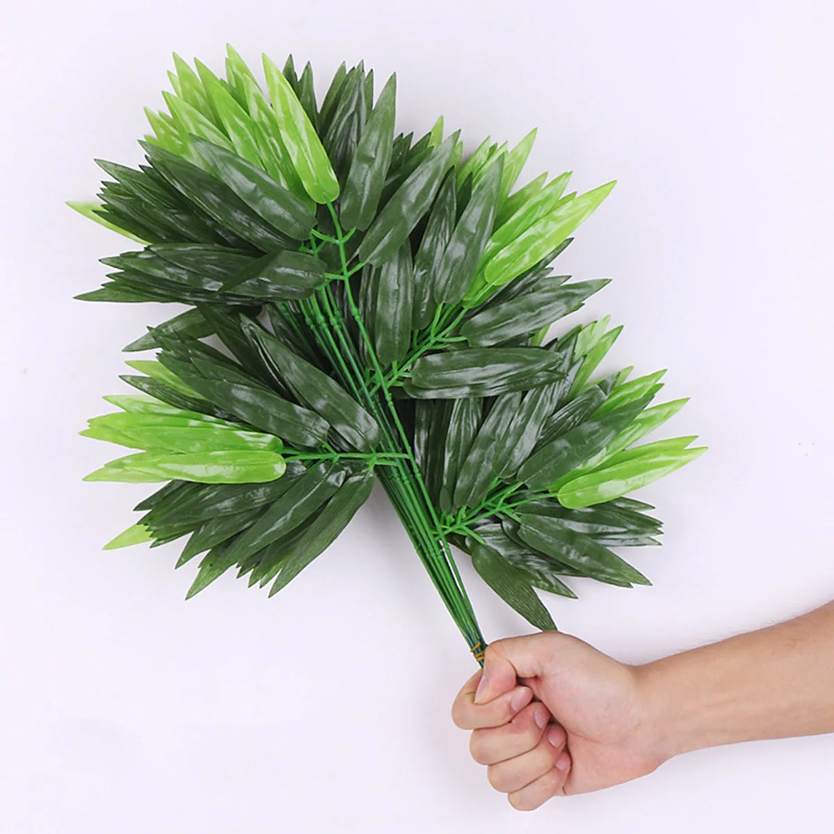 12pcs Artificial Bamboo Leaves Decoration Greenery Craft Home Party Room Kitchen Wall Decor Fake Plants