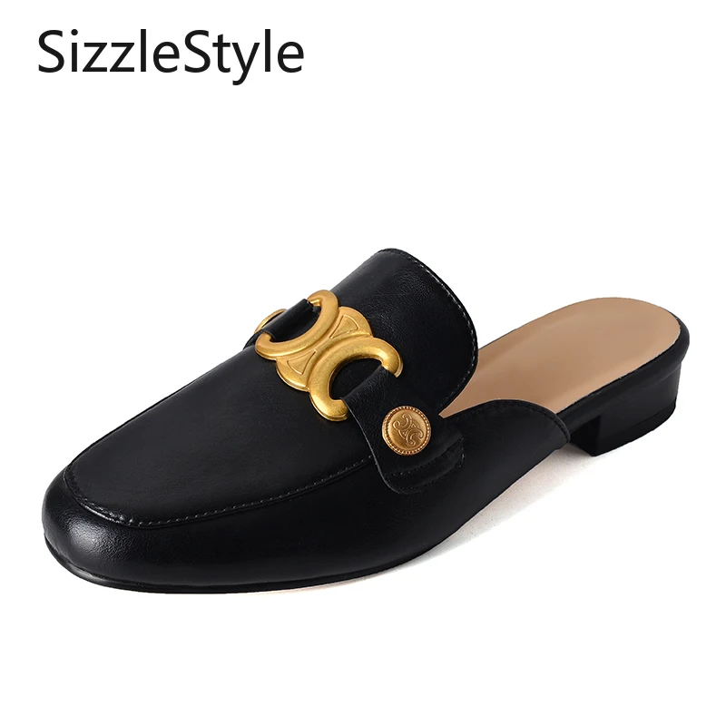 

Женские корейские многослойные кожаные сандалии ручной работы с закрытым носком, на блочном каблуке 3 см, без шнуровки с металлической строчкой, черные, желтые