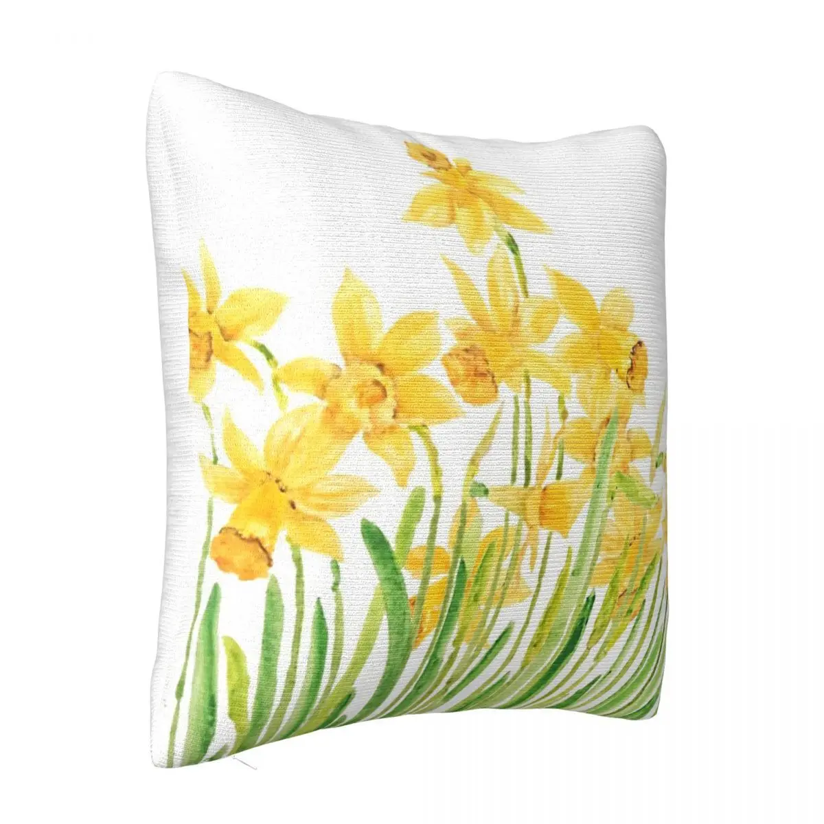 Hand Painted Yellow Daffodils Field Cushion Body Pillow Anime Cushion Cover 45*45 Pillow Case Pillow Cover