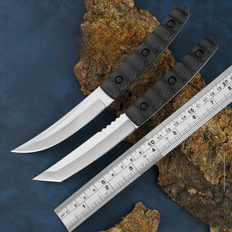 

Stainless Steel Outdoor Straight Knife Wilderness Survival Knifes Self-defense Mini Meat Eating Knife Camping Portable Knife