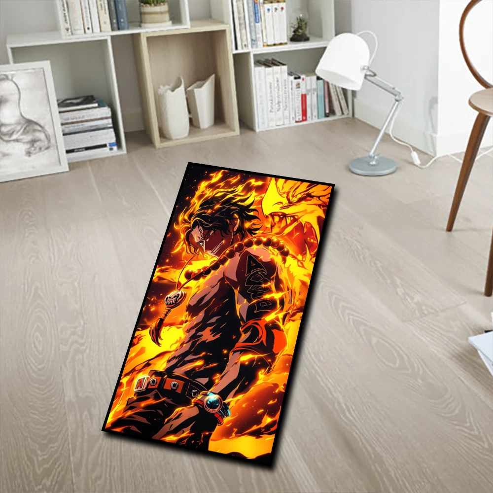 

One Piece Animes Rug Shanks Luffy Figure Popular Style Nika Ace Customize Cartoon Rug Handmade Carpet Area Rug for Home Decor