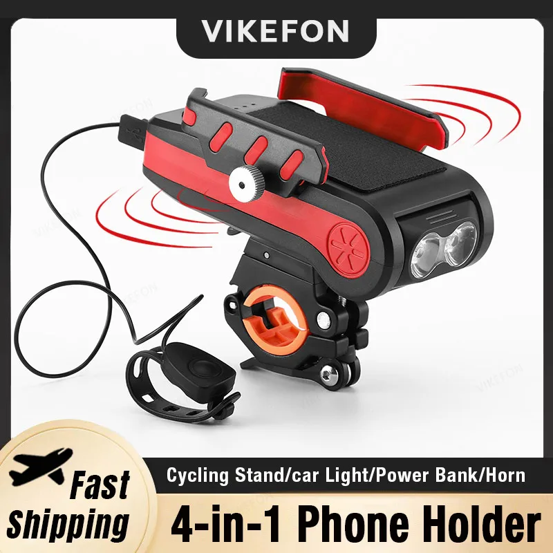 

4000mAh/2400mAh Cycling Bicycle Phone Holder/LED Light/Power Bank/Horn 4-in-1 Bike GPS Cellphone Stand For iPhone Samsung Xiaomi