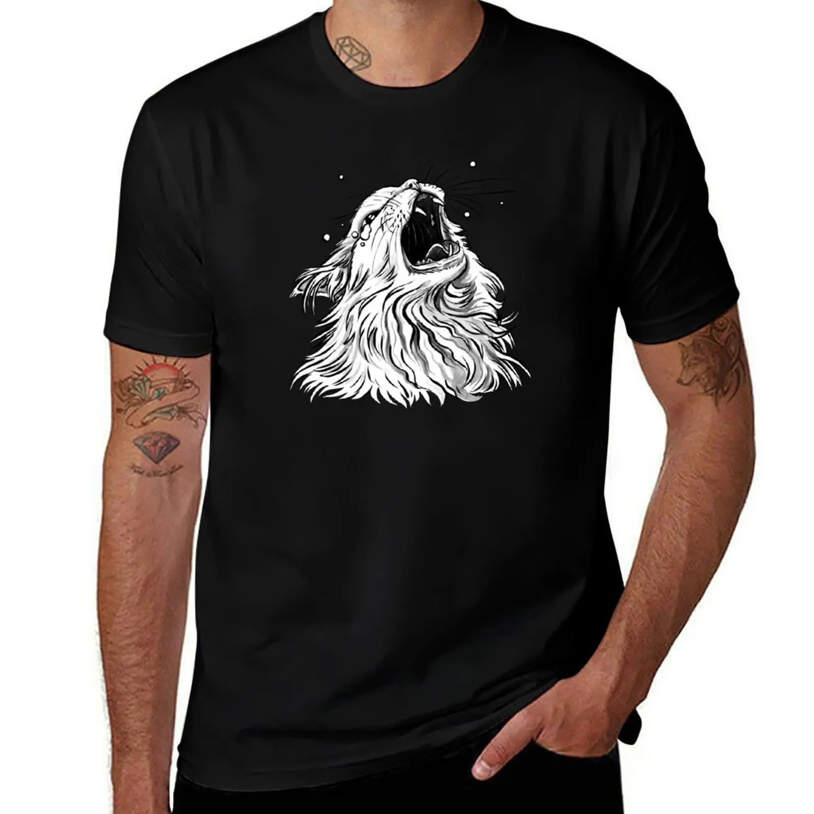 Colors/Black Screaming Thurston Meme Cat T-Shirt Minimalist Graphic Tee Shirt T-Shirt
