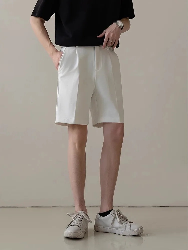 

Летние мужские шорты-бермуды в корейском стиле: повседневные, легкие, прямого кроя, зауженные, длиной до колена