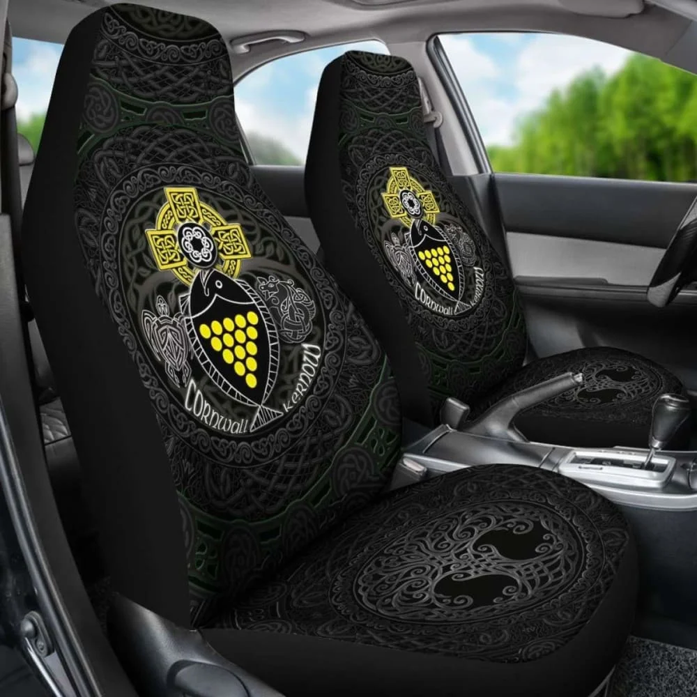 Cornwall Fish With Celtic Cross Car Seat Covers ,Pack of  Front Seat  Cover