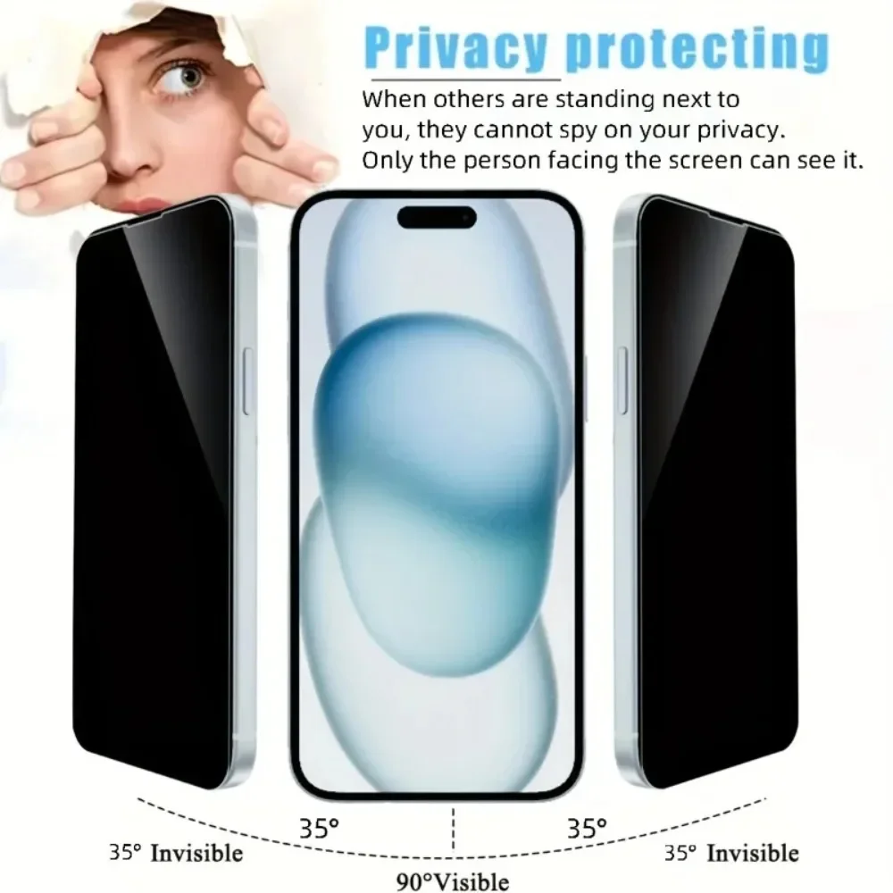 3 قطعة واقي شاشة الخصوصية آيفون 16 13 14 15 برو ماكس 16e 15 زائد زجاج مضاد للتجسس آيفون 11 12 برو XR XS ماكس 7 8 Plus #2