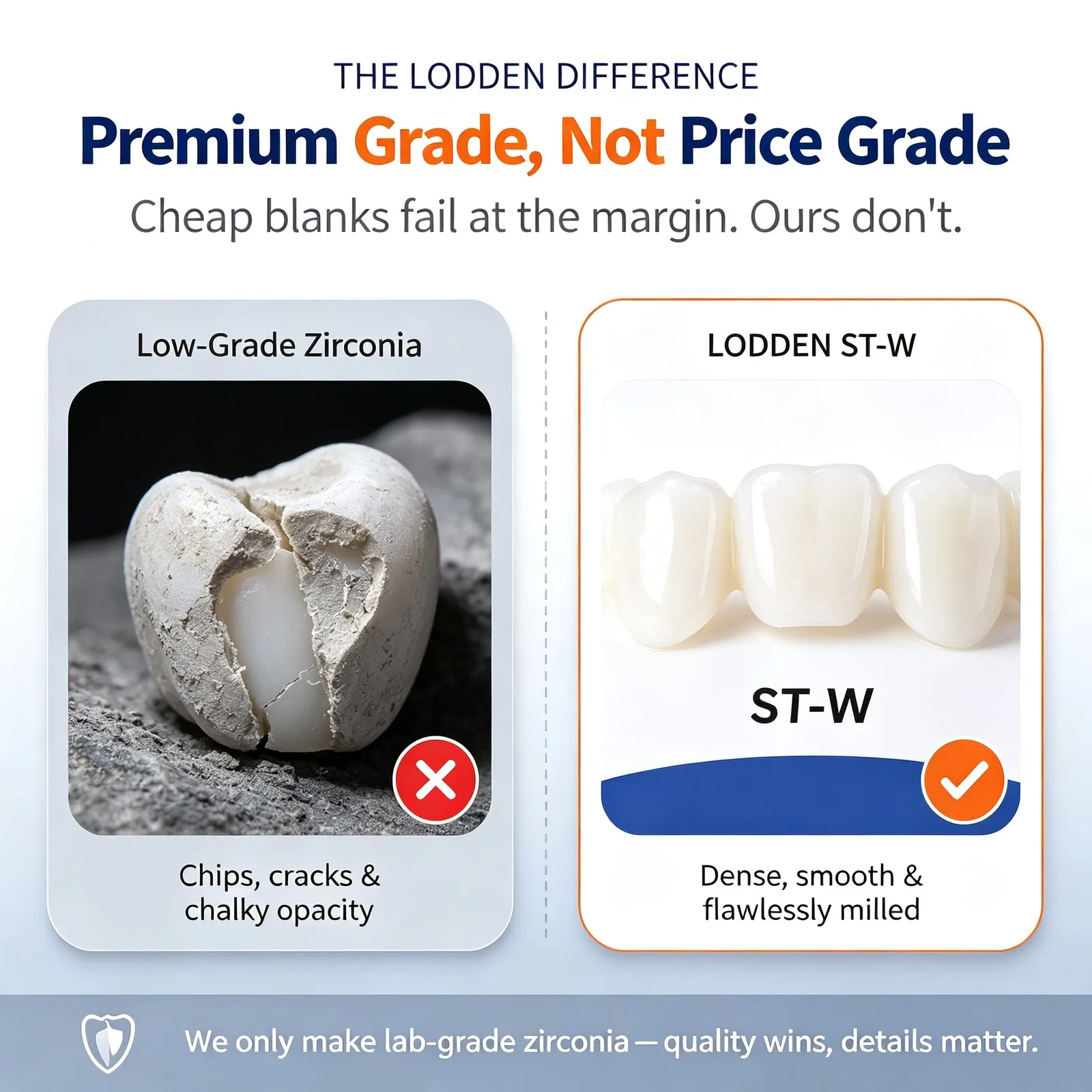 LODDEN ST-W Dental-Zirkonoxid-Block 98mm CAD/CAM-Frässcheibe Super Transluzentes Weißes Rohling für Kronen, Brücken und Vollbogen im Dentallabor – Detail 6