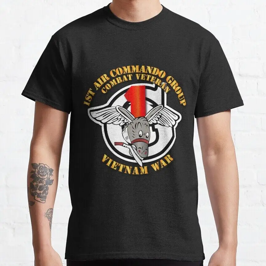 USAF 1st Air Commando Group Vietnam War W Txt Essential T-Shirt Unisex T-shirts Casual Cotton Luxury Brand