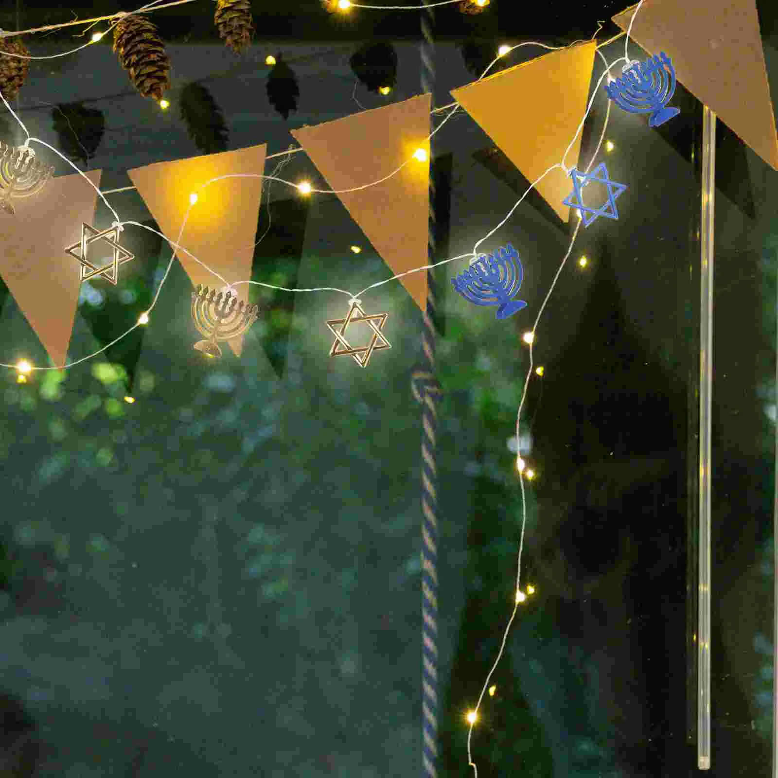 Hanukkah String Lights LED Fairy Powered Decorations Personalized Name Sign Indoor nament Festive Party Supplies 8pcs