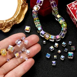 10pcs Pink Many Color Square 5mm Austria Crystal Beads charm Glass Crystal Beads Loose Spacer Bead for DIY Jewelry Making