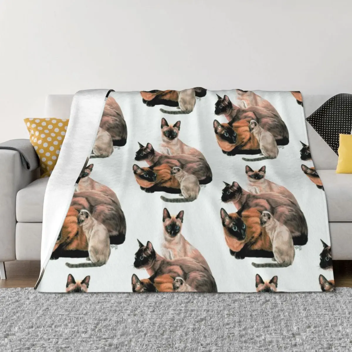 

Tonkinese Assortment Throw Blanket warm winter Blankets For Baby Large Giant Sofa Blankets