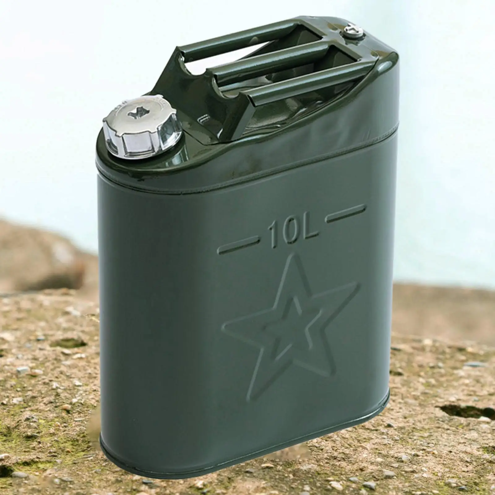 Brandstofkan van 10 liter, draagbare brandstoftank, praktisch voor gebruik in noodgevallen, 37 x 28 x 13 cm