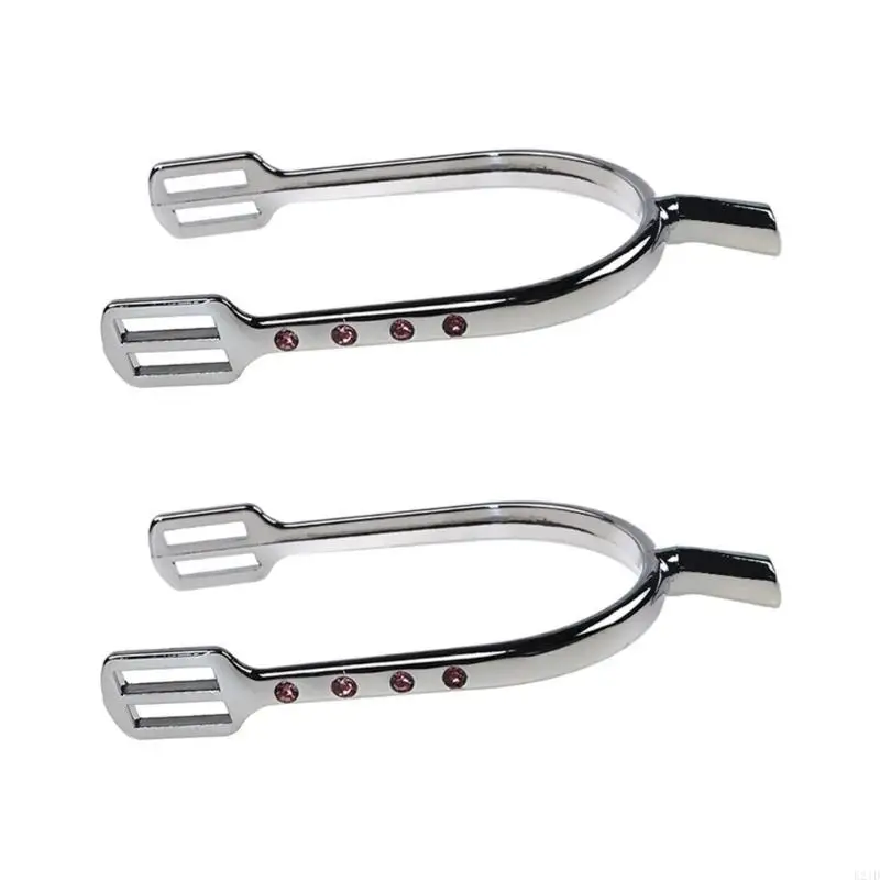   Horse Spur Replacement Zinc Alloy Western Cowboy Spur Rhinestones Studded Women Roping Spur Competition Equipments
