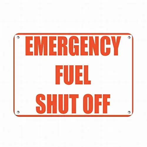 Fsdva Safety Signs  Emergency Fuel Shut Off Hazard Sign Emergency Tin Sign