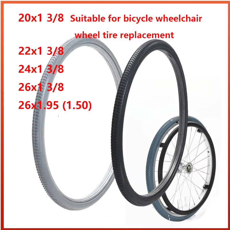 20Inch 22Inch  24 Inch  26 Inch Solid Tire Inflatable-Free Wheel Tire Solid Tire for Manual Wheelchair Rear Wheel